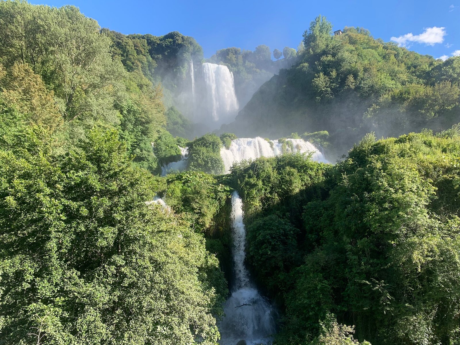 The Cascata delle Marmore near Terni, falling in stages down a wooded cliff